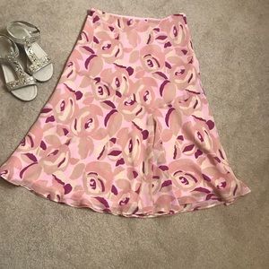 Nine & Company Flowing Magenta, Pink & Beige Skirt